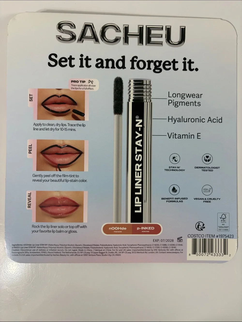 SACHEU Peel-off Lip Liner STAY-N Duo Pack